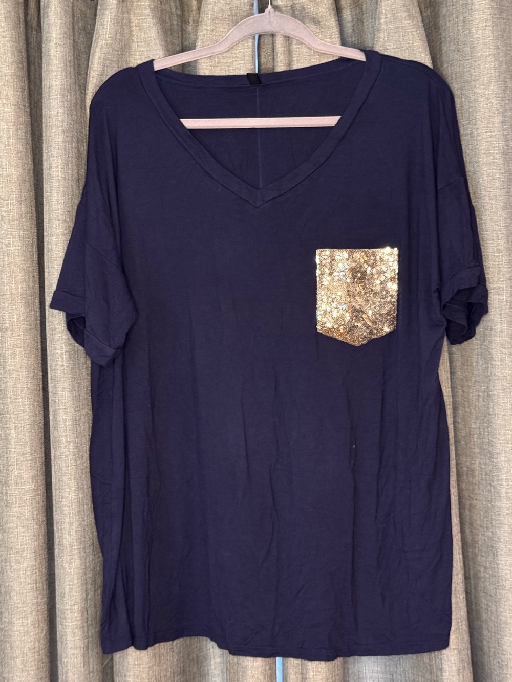 The Clique Women’s Navy & Sequin Top